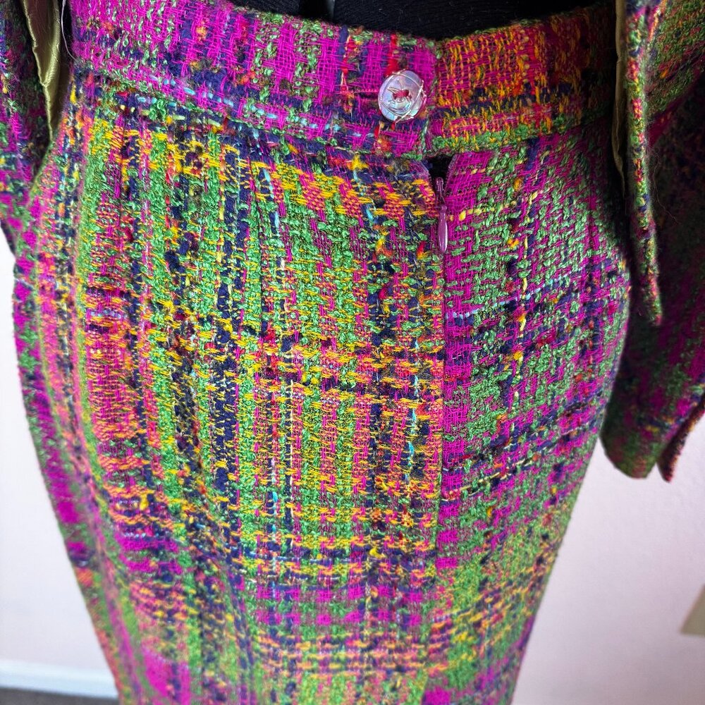 Vintage Bazar Christian LaCroix Sz 40FR Multicolor Wool Blend Academia Suit - Picture 7 of 16